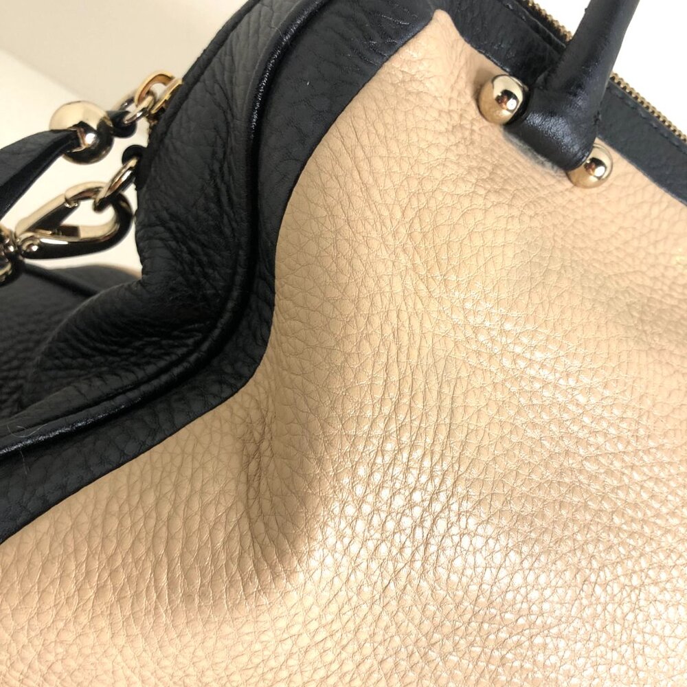 Kate Spade Charles Street Brantley Satchel Bag Black and Tan Leather Authentic - Picture 7 of 16